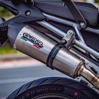Exhaust compatible with Triumph Tiger 850 2020-2024, GP Evo4 Titanium, Slip-on exhaust including removable db killer and link pipe 