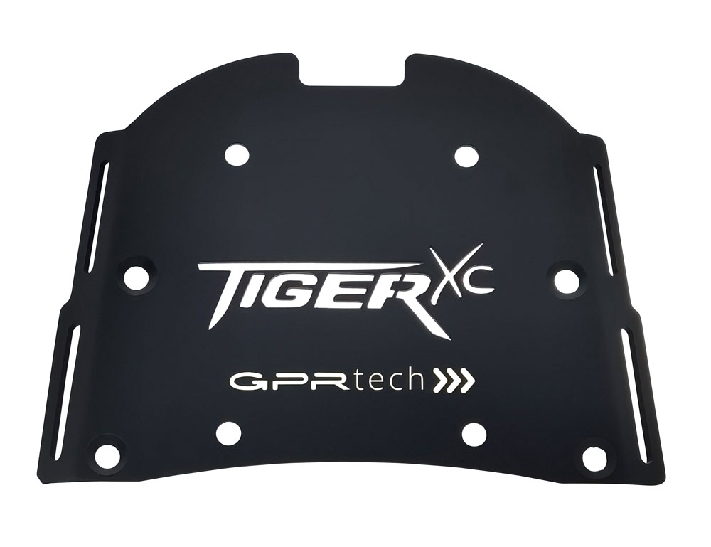 GPR TECH compatible with  Triumph Tiger 800 2011/2016 e3 GPR TECH Specific fitting plate Top Case ALPITECH 55 LT compatible with original luggage rack,stainless steel made with 4 anchor points