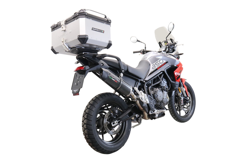 Top case GPR TECH compatible with  Triumph Tiger 1200 Gt - Rally 2022/2024 e5 GPR TECH Top case in aluminum, silver color with specific plate included Capacity 55 LT.