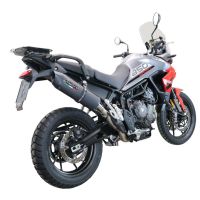 Exhaust compatible with Triumph Tiger 850 2020-2024, Furore Evo4 Nero, Slip-on exhaust including removable db killer and link pipe, EPA-compliant 