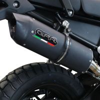 Exhaust compatible with Triumph Tiger 850 2020-2024, Furore Evo4 Nero, Slip-on exhaust including removable db killer and link pipe, EPA-compliant 