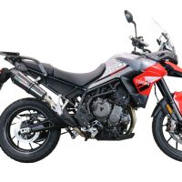 Exhaust compatible with Triumph Tiger 850 2020-2024, GP Evo4 Poppy, Slip-on exhaust including removable db killer and link pipe 