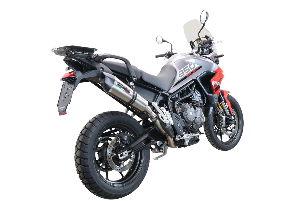 Exhaust compatible with Triumph Tiger 850 2020-2024, GP Evo4 Titanium, Slip-on exhaust including removable db killer and link pipe 