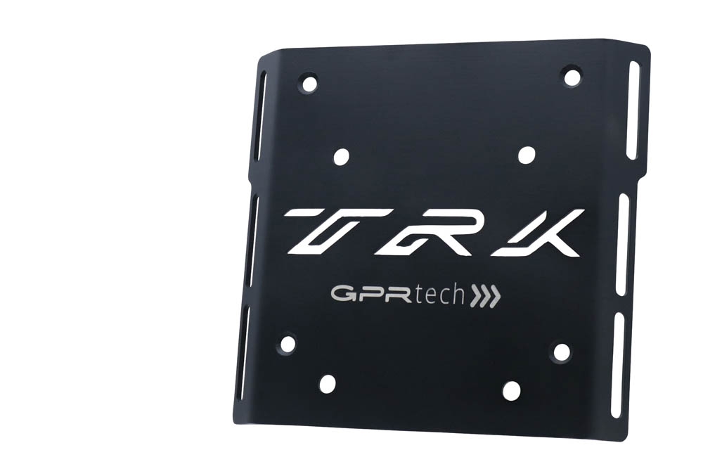 GPR TECH compatible with  Benelli Trk 251 2019/2023 GPR TECH Specific fitting plate Top Case ALPITECH 35 LT compatible with original luggage rack,stainless steel made with 4 anchor points