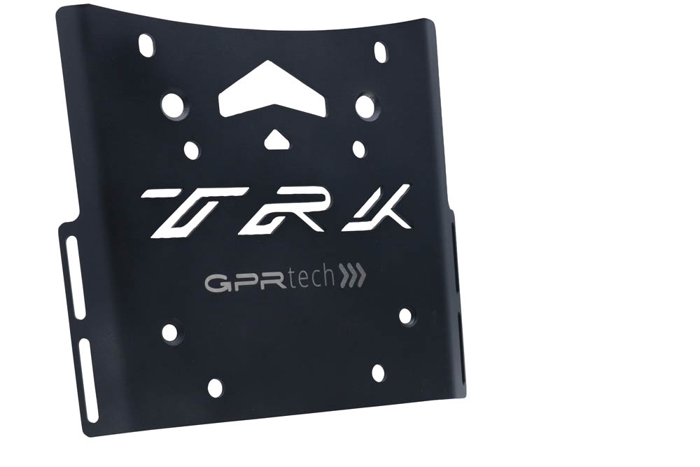 GPR TECH compatible with  Benelli Trk 502 X 2021/2024 e5 GPR TECH Specific fitting plate Top Case ALPITECH 35 LT compatible with original luggage rack,stainless steel made with 4 anchor points