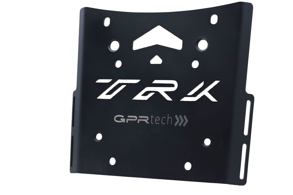 GPR TECH compatible with  Benelli Trk 502 X 2021/2024 e5 GPR TECH Specific fitting plate Top Case ALPITECH 35 LT compatible with original luggage rack,stainless steel made with 4 anchor points