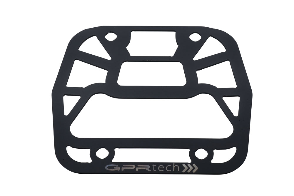 GPR TECH compatible with  Aprilia Tuareg 660 2021/2024 e5 GPR TECH SPECIFIC TITANIUM PLATE TOP CASE-ALPITECH 35 LT / 45 LT compatible with original luggage rack,titanium made with 4 anchor points