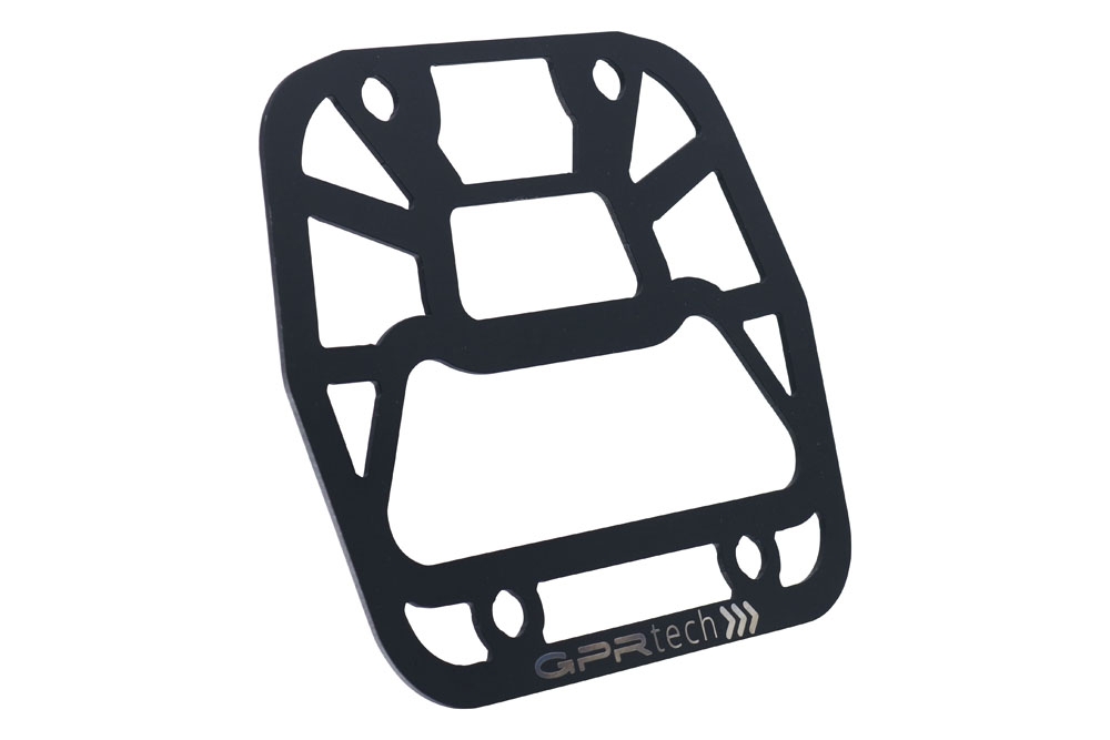 GPR TECH compatible with  Aprilia Tuareg 660 2021/2024 e5 GPR TECH SPECIFIC TITANIUM PLATE TOP CASE-ALPITECH 35 LT / 45 LT compatible with original luggage rack,titanium made with 4 anchor points