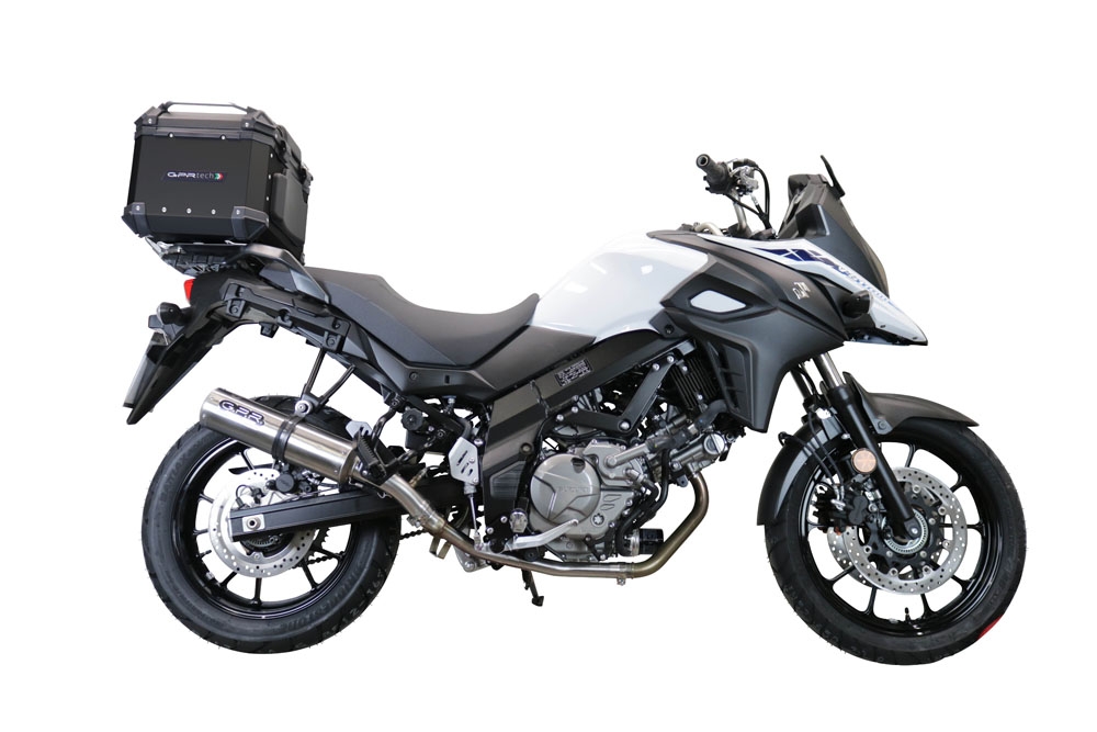 Top case GPR TECH compatible with  Suzuki V-Strom Dl 650 2017/2020 e4 GPR TECH Top case in aluminum, silver color with specific plate included Capacity 35 LT.