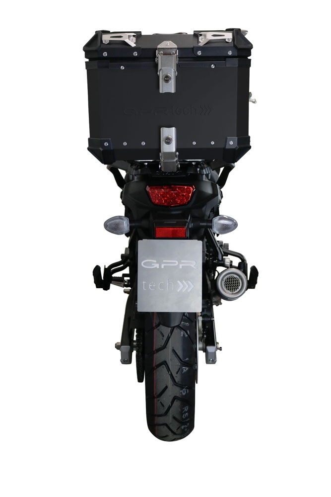Top case GPR TECH compatible with  Suzuki V-Strom Dl 650 2017/2020 e4 GPR TECH Top case in aluminum, silver color with specific plate included Capacity 35 LT.