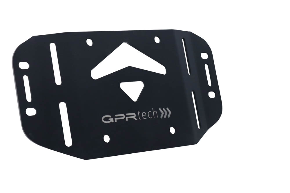 GPR TECH compatible with  Kawasaki Gtr 1400 2010/2014 GPR TECH Specific fitting plate Top Case ALPITECH 55 LT compatible with original luggage rack,stainless steel made with 4 anchor points