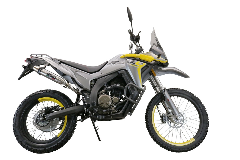Exhaust compatible with Voge 300Rally 2022-2024, Deeptone Inox, Slip-on exhaust including link pipe and removable db killer 
