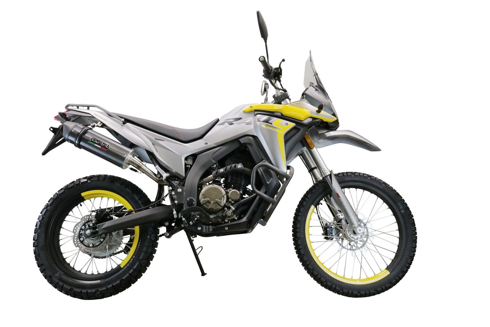 Exhaust compatible with Voge 300Rally 2022-2024, Furore Evo4 Poppy, Slip-on exhaust including link pipe and removable db killer 