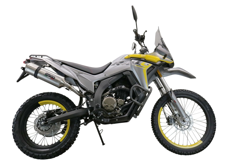 Exhaust compatible with Voge 300Rally 2022-2024, Satinox , Slip-on exhaust including link pipe and removable db killer 