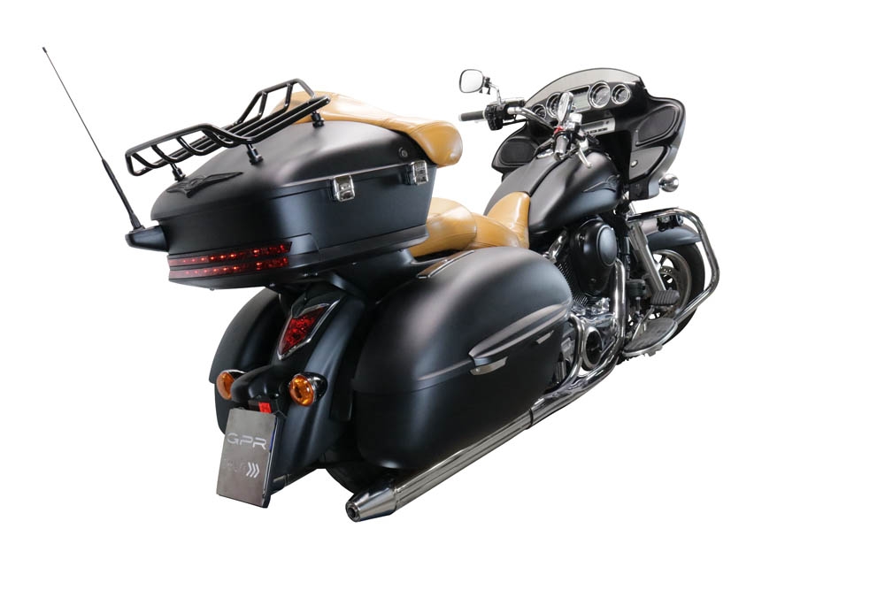 Exhaust compatible with Kawasaki Vulcan VN 1700 Voyager ABS 2011-2016, Maxy Deeptone Cruiser, Dual slip-on including removable db killers and link pipes 
