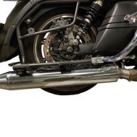 Exhaust compatible with Kawasaki Vulcan VN 1700 Voyager ABS 2011-2016, Maxy Deeptone Cruiser, Dual slip-on including removable db killers and link pipes 