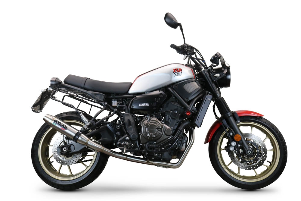 Exhaust compatible with Yamaha XSR700 2021-2024, Deeptone Inox, Full system exhaust, including removable db killer 
