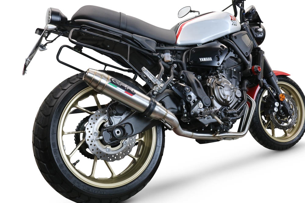 Exhaust compatible with Yamaha XSR700 2021-2024, Deeptone Inox, Full system exhaust, including removable db killer 