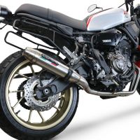 Exhaust compatible with Yamaha XSR700 2021-2024, Deeptone Inox, Full system exhaust, including removable db killer 