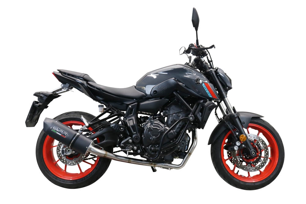 GPR exhaust compatible with  Yamaha FZ-7 MT07 2021-2024, Furore Nero, Full system exhaust, including removable db killer 