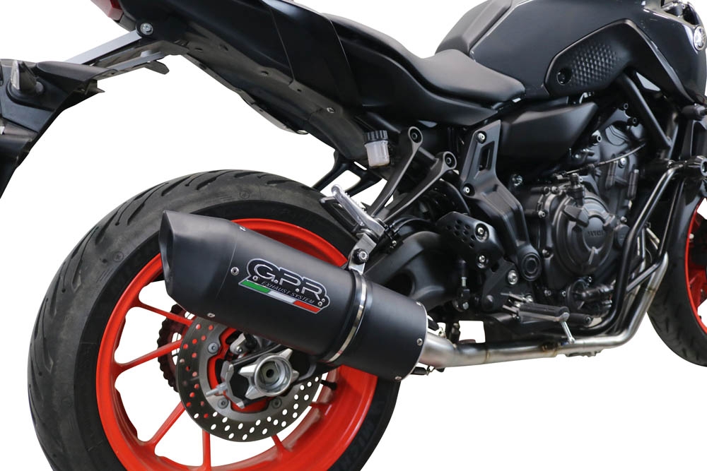 GPR exhaust compatible with  Yamaha FZ-7 MT07 2021-2024, Furore Nero, Full system exhaust, including removable db killer 