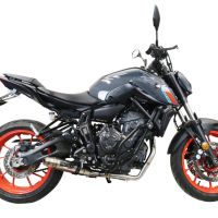 Exhaust compatible with Yamaha FZ-7 MT07 2021-2024, Deeptone Inox, Full system exhaust, including removable db killer 