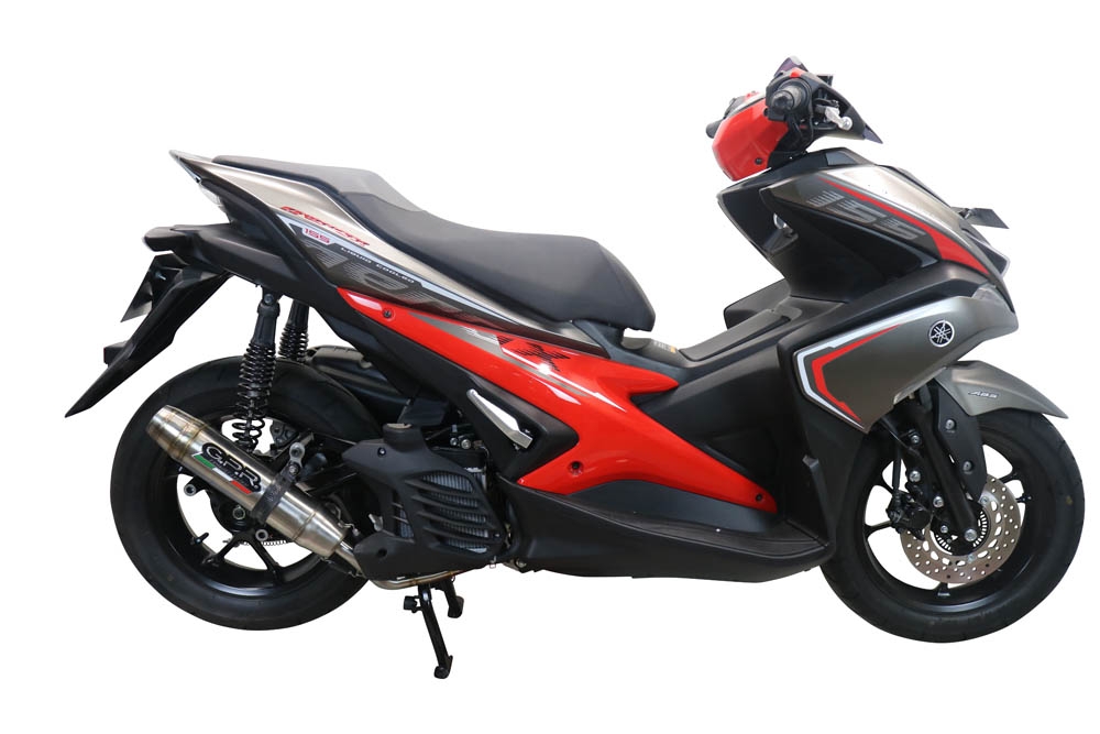 Exhaust compatible with Yamaha Aerox 155 2021-2022, Deeptone Inox, Full system exhaust, including removable db killer 