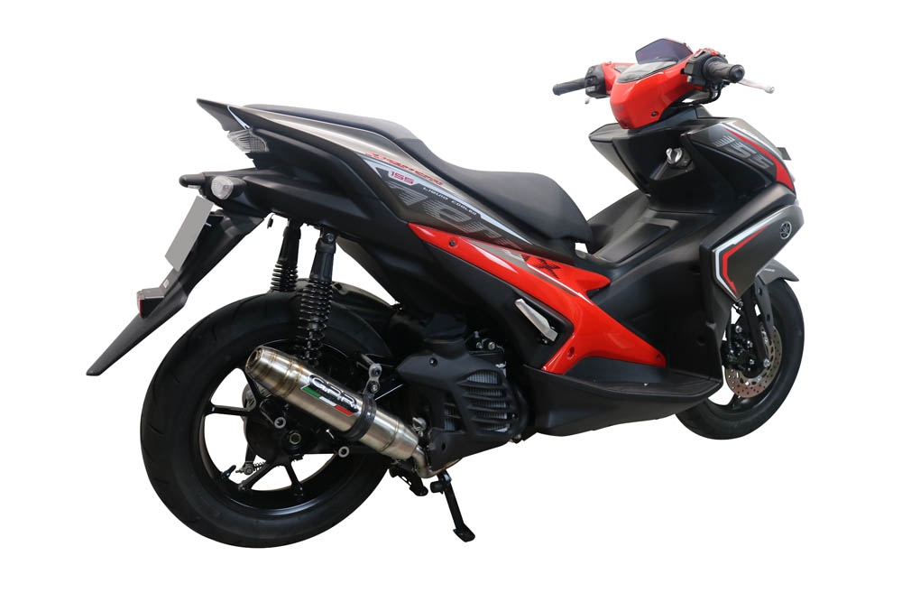 Exhaust compatible with Yamaha Aerox 155 2021-2022, Deeptone Inox, Full system exhaust, including removable db killer 