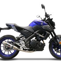 Exhaust compatible with Yamaha Mt 125 2020-2020, Deeptone Inox, Full system exhaust, including removable db killer 