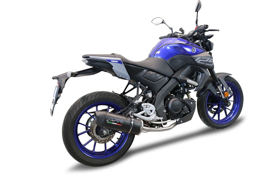 GPR exhaust compatible with  Yamaha Mt 125 2020-2020, Furore Evo4 Nero, Full system exhaust including removable db killer and catalyst, EPA-compliant 