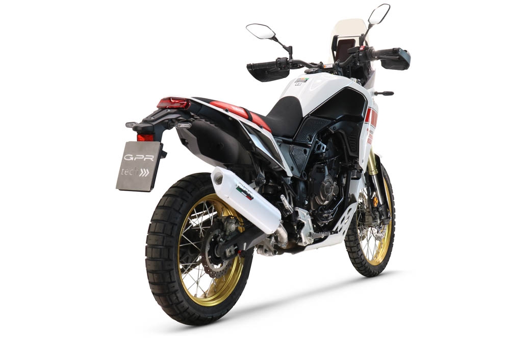 Exhaust compatible with Yamaha Tenere 700 2019-2020, Albus Evo4, Slip-on exhaust including removable db killer and link pipe, EPA-compliant 