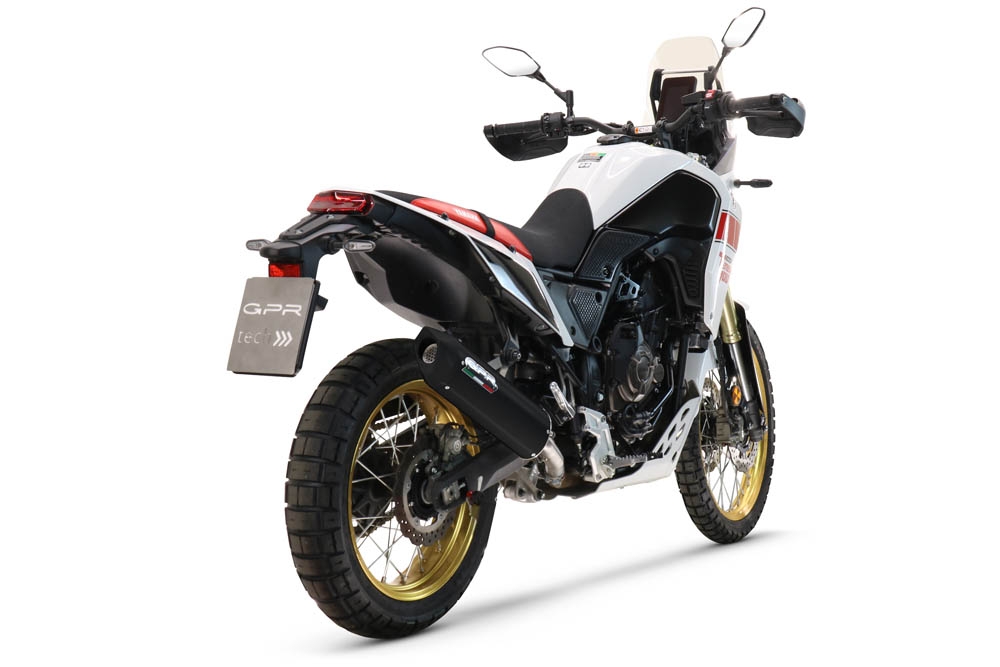 Exhaust compatible with Yamaha Tenere 700 2019-2020, Furore Evo4 Nero, Slip-on exhaust including removable db killer and link pipe, EPA-compliant 