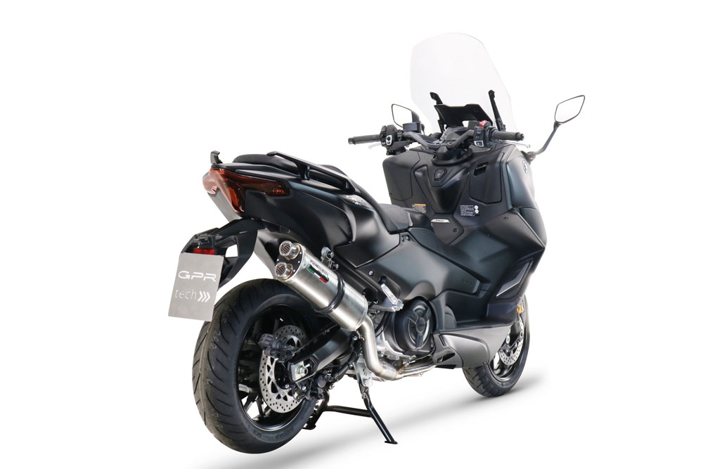 GPR exhaust compatible with  Yamaha T-Max 560 2022-2024, Dual Inox, Full system exhaust including removable db killer and catalyst, EPA-compliant 