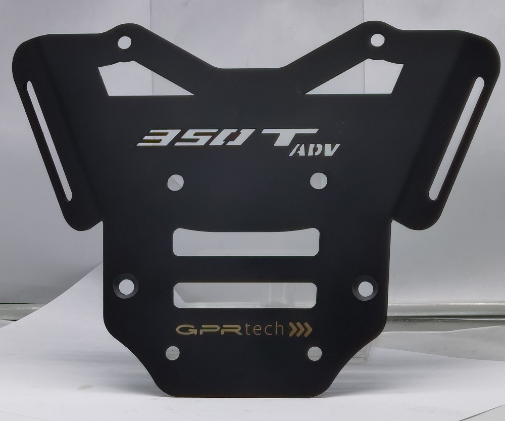 Top case GPR TECH compatible with  Zontes 350 T2 ADV 2022/2024 e5 GPR TECH Top case in aluminum, silver color with specific plate included Capacity 55 LT.