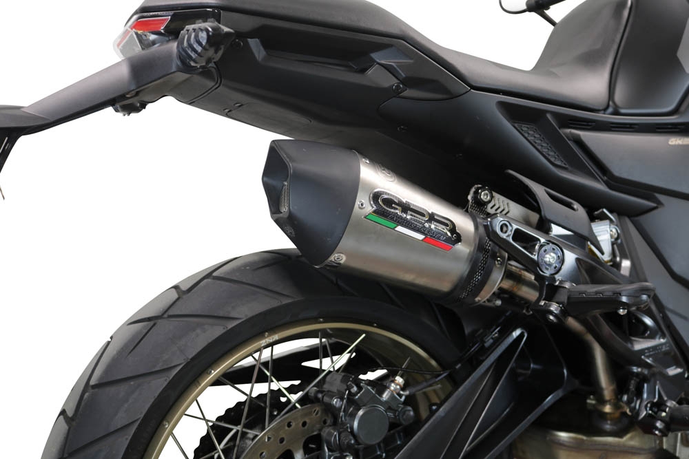 Exhaust compatible with Zontes 350 T1 ADV 2022-2024, GP Evo4 Titanium, Slip-on exhaust including removable db killer and link pipe 