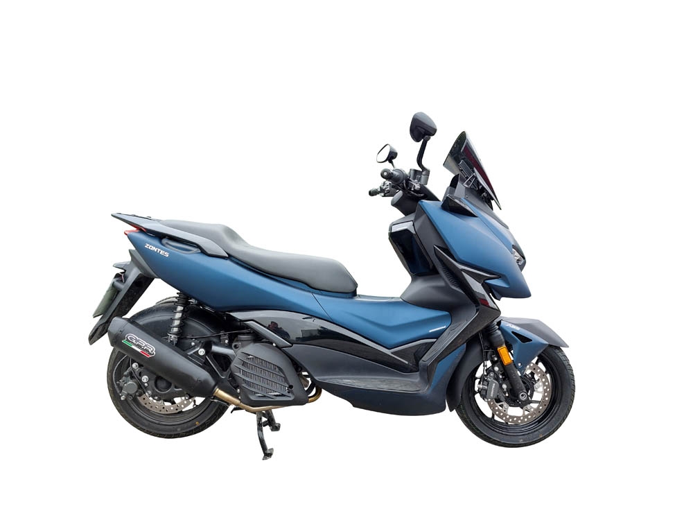 Exhaust compatible with Zontes M 125 2022-2024, Pentaroad Black, Full system exhaust, including removable db killer 