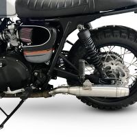 Exhaust compatible with Triumph BONNEVILLE T100 2001-2014, Deeptone Inox, Dual slip-on including removable db killers and link pipes 