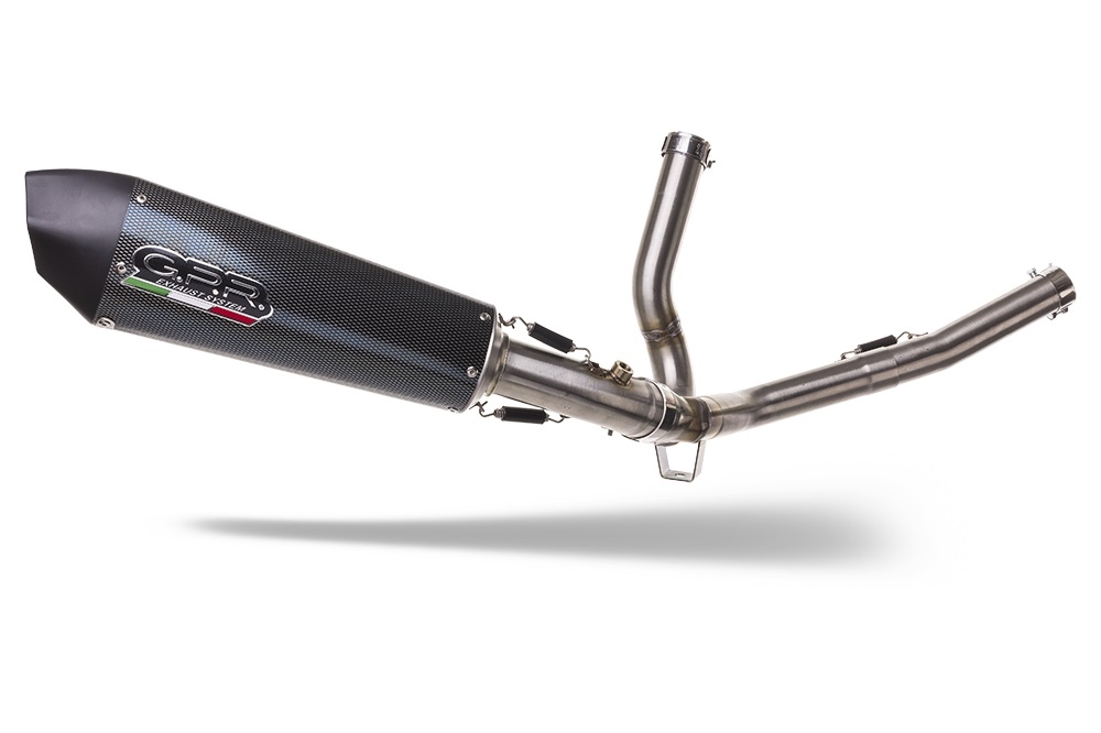 GPR exhaust compatible with Suzuki V-Strom 650 2017-2020, New Grand Prix Evo Poppy, Mid-Full system exhaust including removeble db killer and catalyst, EPA-compliant 
