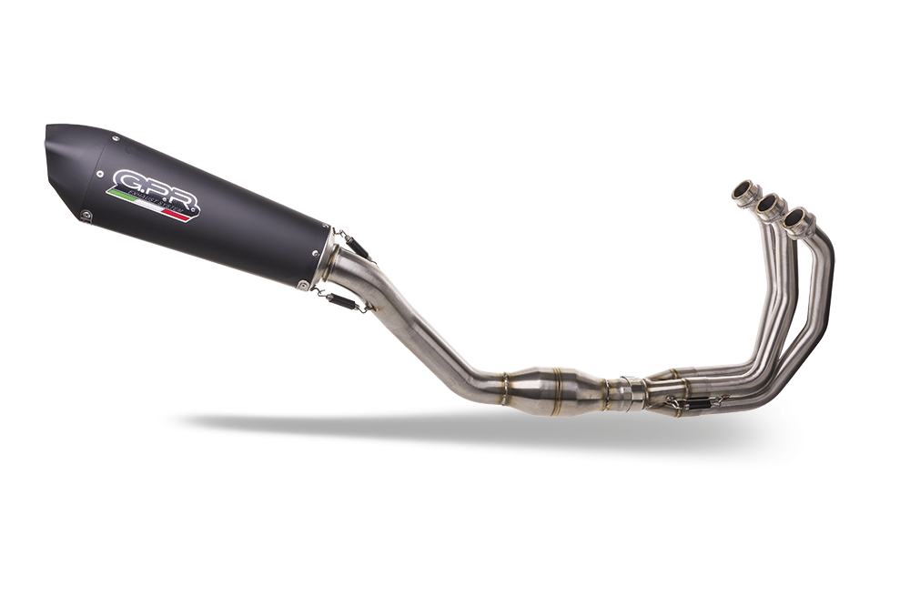 GPR exhaust compatible with  Triumph Daytona 660 2023-2025, New Grand Prix Evo Black Titanium, Full system exhaust including removable db killer and catalyst, EPA-compliant 