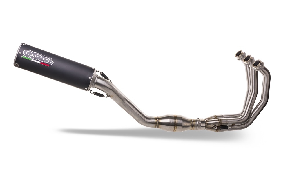 GPR exhaust compatible with  Yamaha FJ-09 2021-2023, M3 Black Titanium, Full system exhaust including removable db killer and catalyst, EPA-compliant 