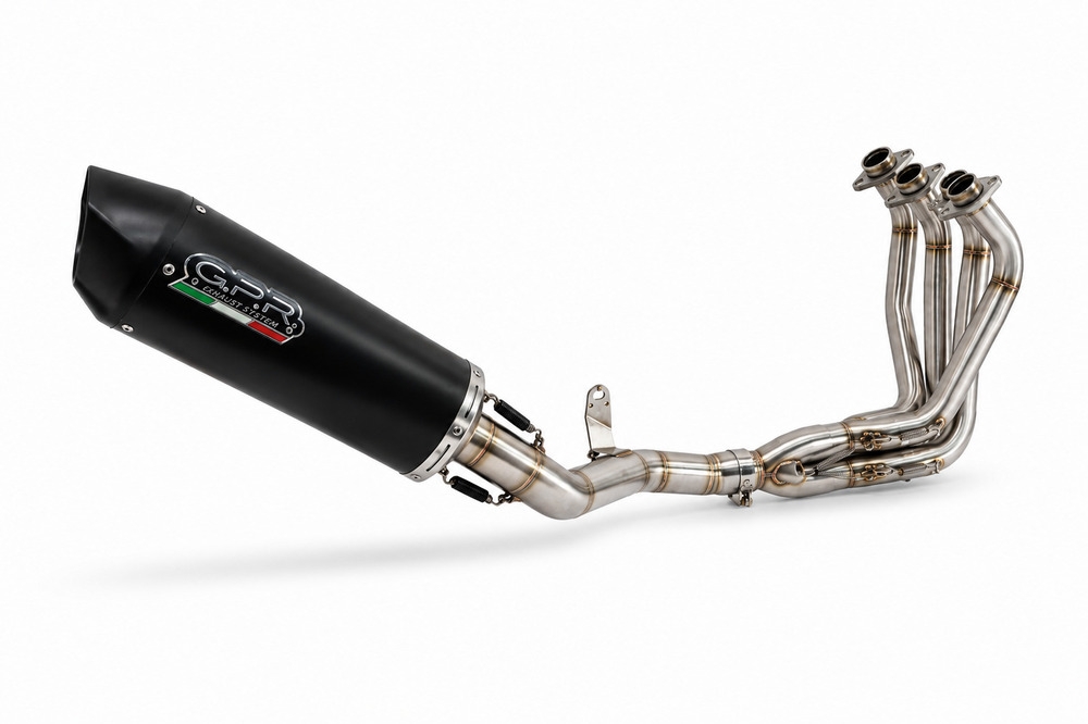GPR exhaust compatible with Honda CB650R 2021-2023, Furore Nero, Full system exhaust, including removable db killer 