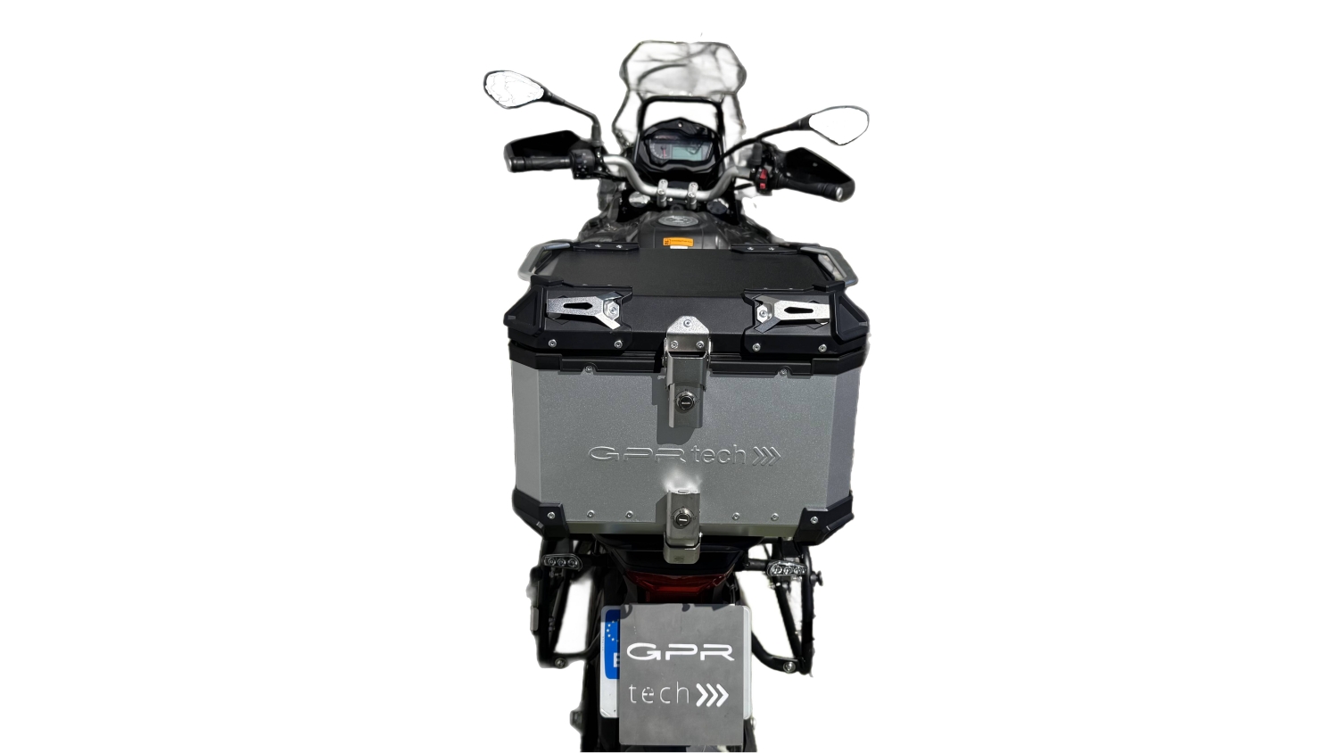 Top case GPR TECH compatible with  Benelli Trk 502 X 2017/2020 e4 GPR TECH Top case in aluminum, silver color with specific plate included Capacity 45 LT.
