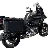 GPR TECH compatible with  Benelli Trk 502 X 2017/2020 e4 GPR TECH Pair of side cases aluminum made, black color with specific pannier holder Capacity 38 LT. + 38 LT.