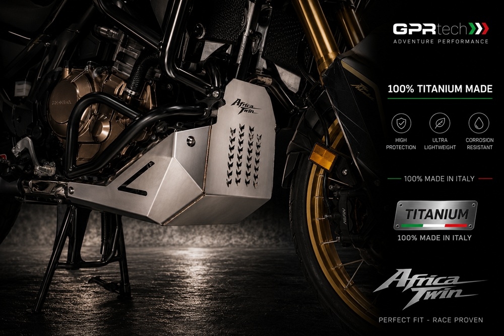 GPR TECH compatible with  Honda Crf 1100 L Africa Twin 2024/2026 e5 plus GPR TECH Titanium Skid plate 