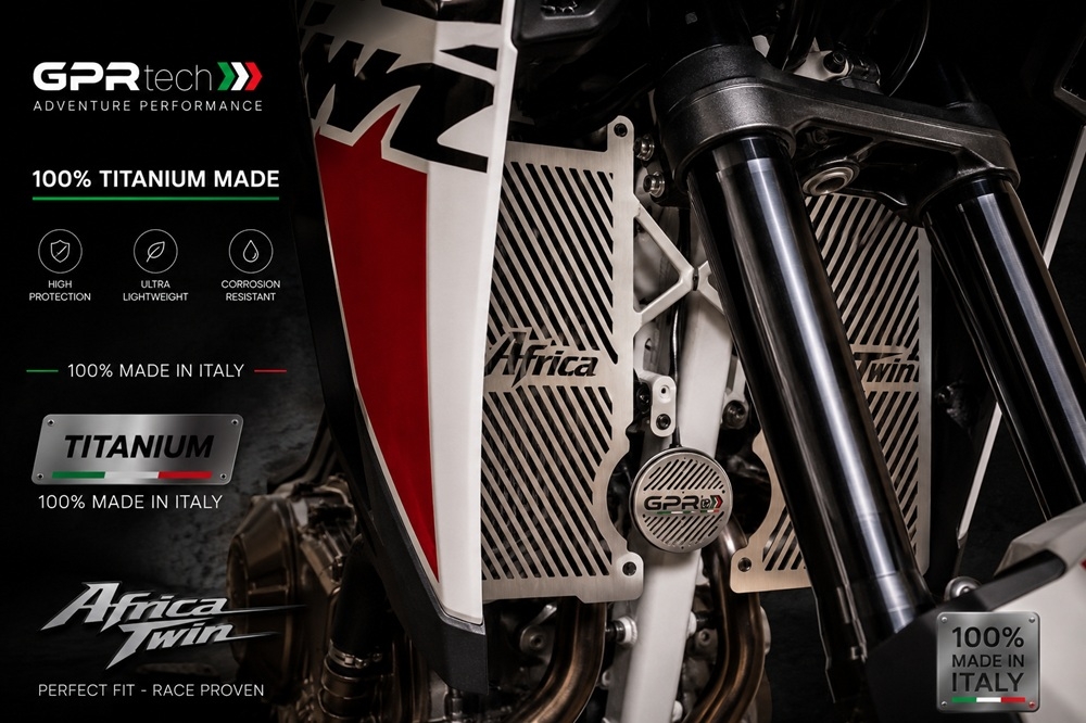GPR TECH compatible with  Honda Crf 1100 L Africa Twin Adventure Sport 2020/2023 e5 GPR TECH Titanium radiator guard  