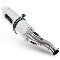 Exhaust compatible with Hyosung Comet 650 Gt - R 2004-2016, Albus Ceramic, Bolt-on silencer including removable db killer, EPA-compliant 