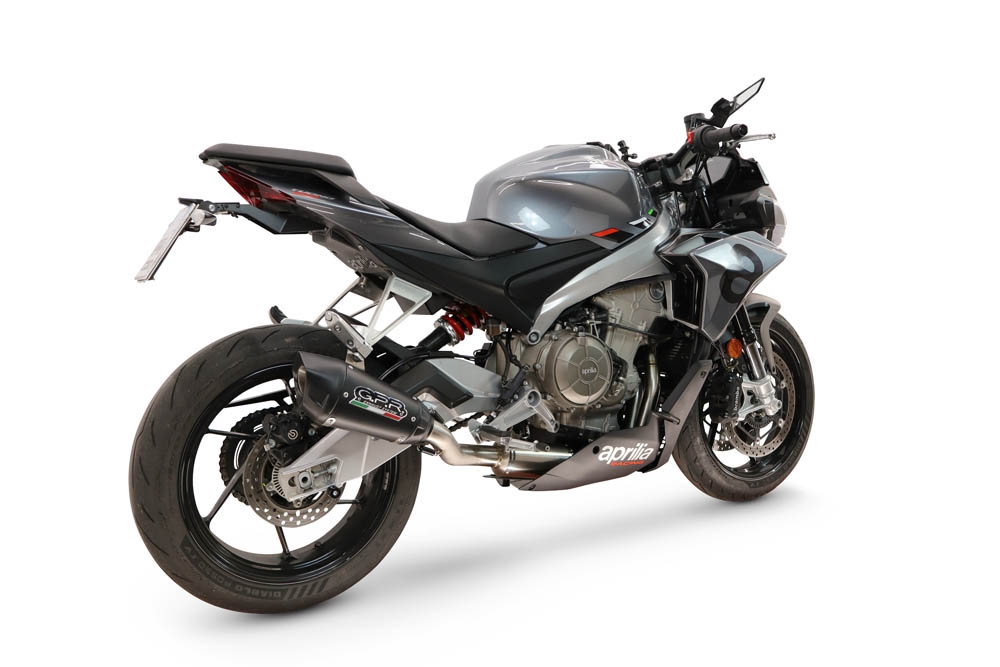 GPR exhaust compatible with Aprilia RS660 2025-2026, GP-Revo Black Titanium, Slip-on exhaust including link pipe and removable db killer 
