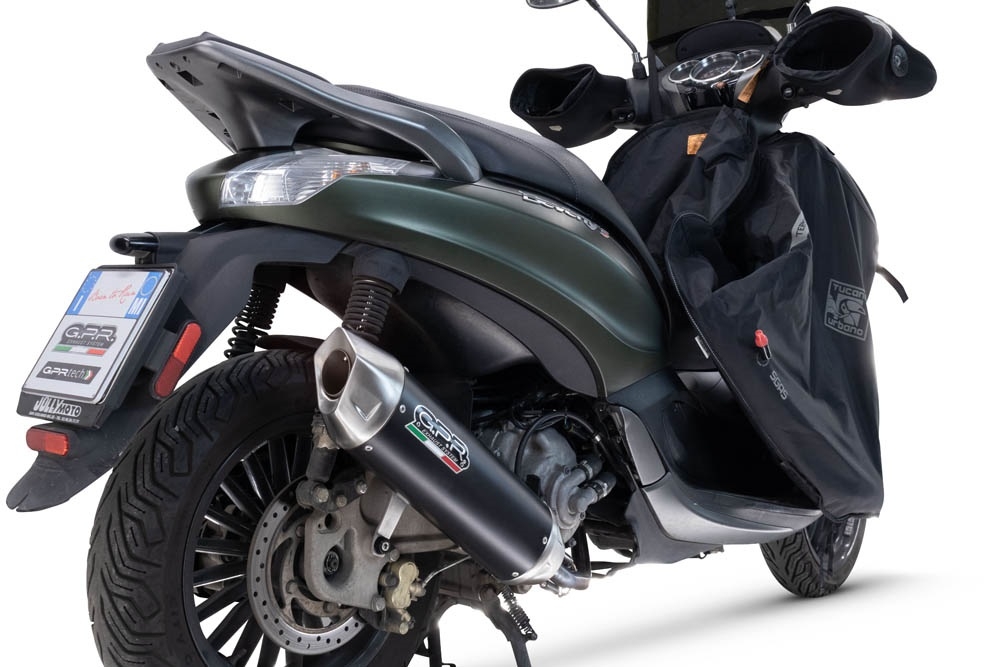 Exhaust compatible with Piaggio Beverly 300 I.E. ABS - S - Police 2016-2020, Furore-X Scooter, Full system exhaust, including removable db killer 