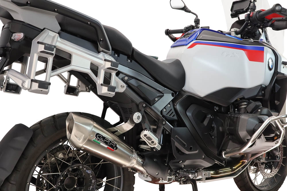 GPR exhaust compatible with Bmw R1300GS Adventure 2024-2026, GP-Revo Titanium, Slip-on exhaust including removable db killer and link pipe, EPA-compliant 