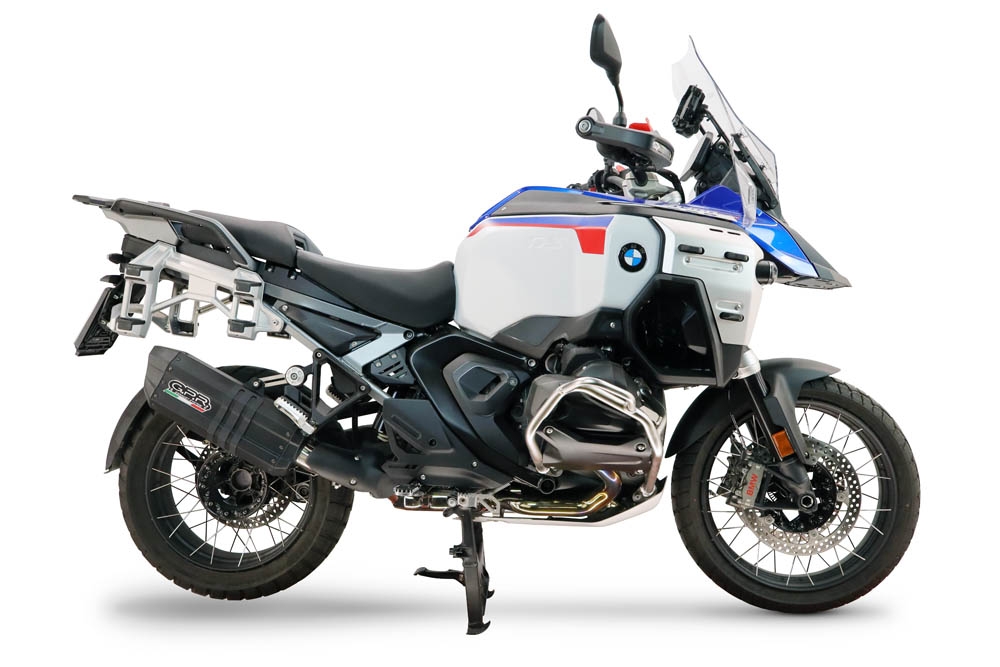 GPR exhaust compatible with Bmw R1300GS Adventure 2024-2026, Hyper Sonic Black Titanium, Slip-on exhaust including removable db killer and link pipe, EPA-compliant 